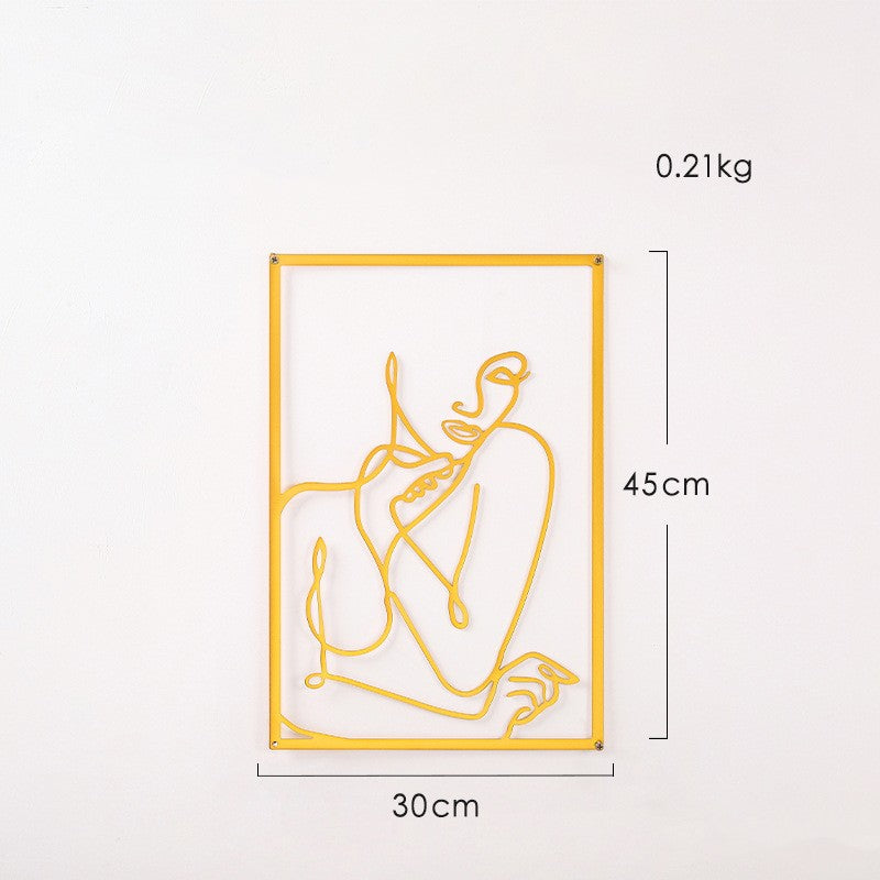 Wall Decor: Feminine Contemplation, Line Art, Minimalist Thinker