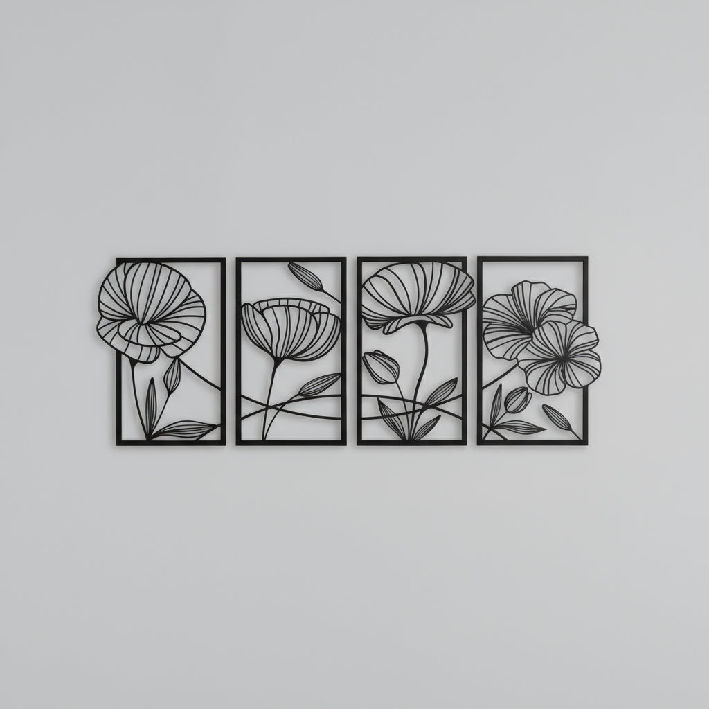 Panoramic Wall Decoration Continuous Floral Art