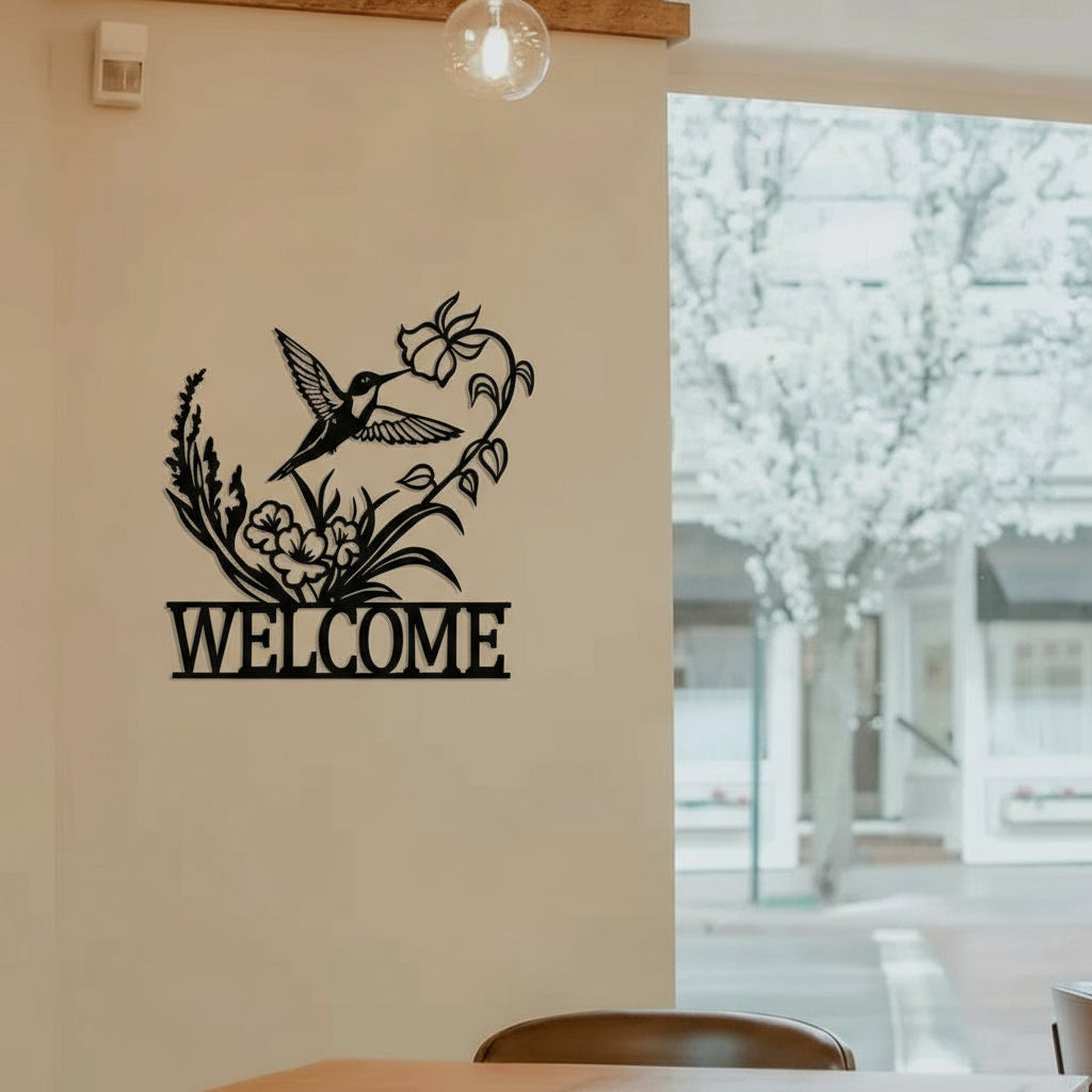 Hummingbird Wall Decor Welcome Floral Harmony &amp; Home