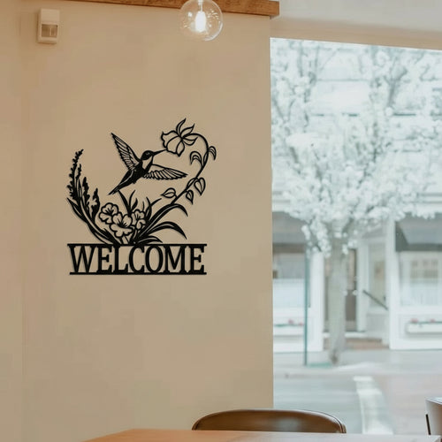 Décoration Murale Colibri Bienvenue Harmonie Florale & Accueil