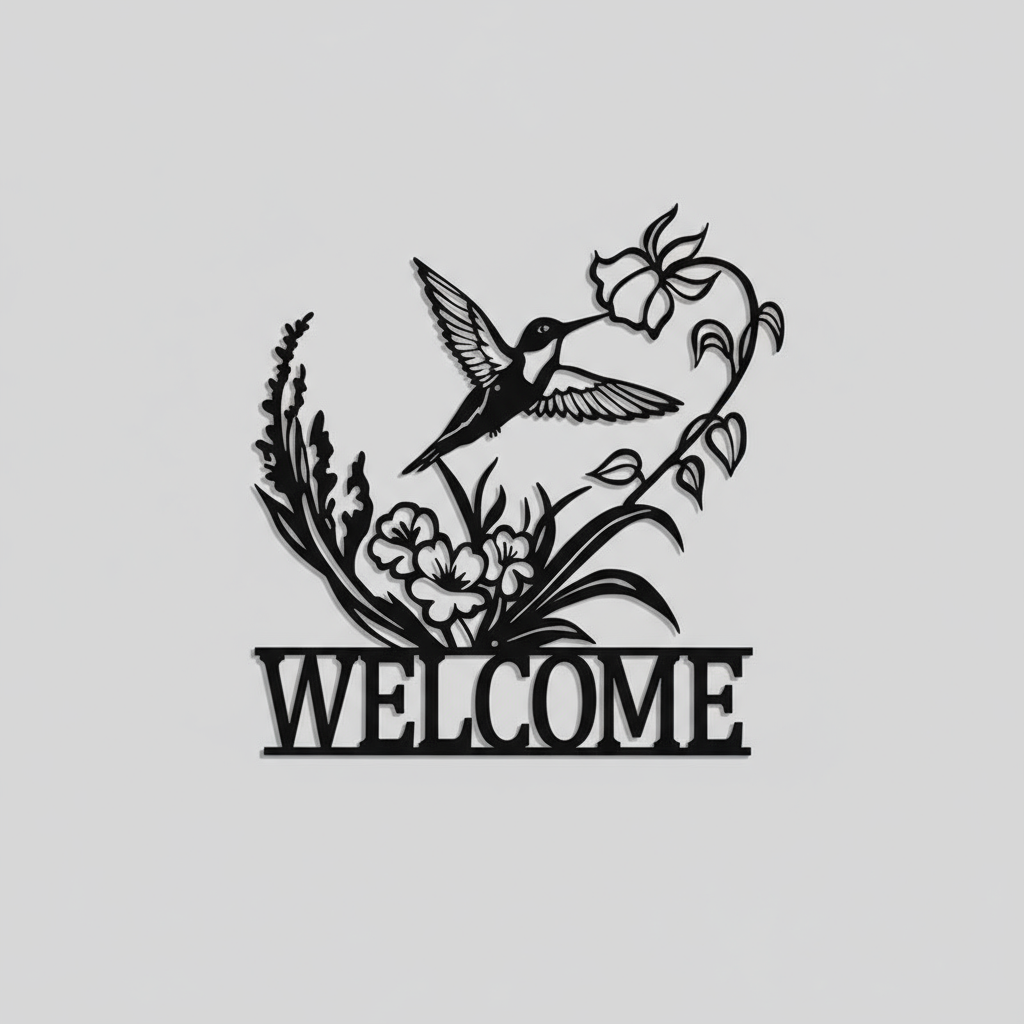 Hummingbird Wall Decor Welcome Floral Harmony &amp; Home