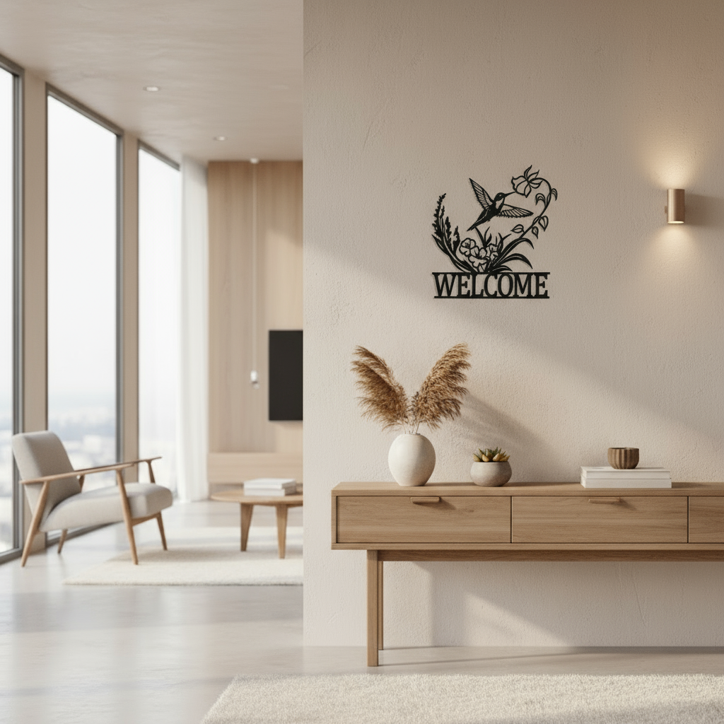 Hummingbird Wall Decor Welcome Floral Harmony &amp; Home