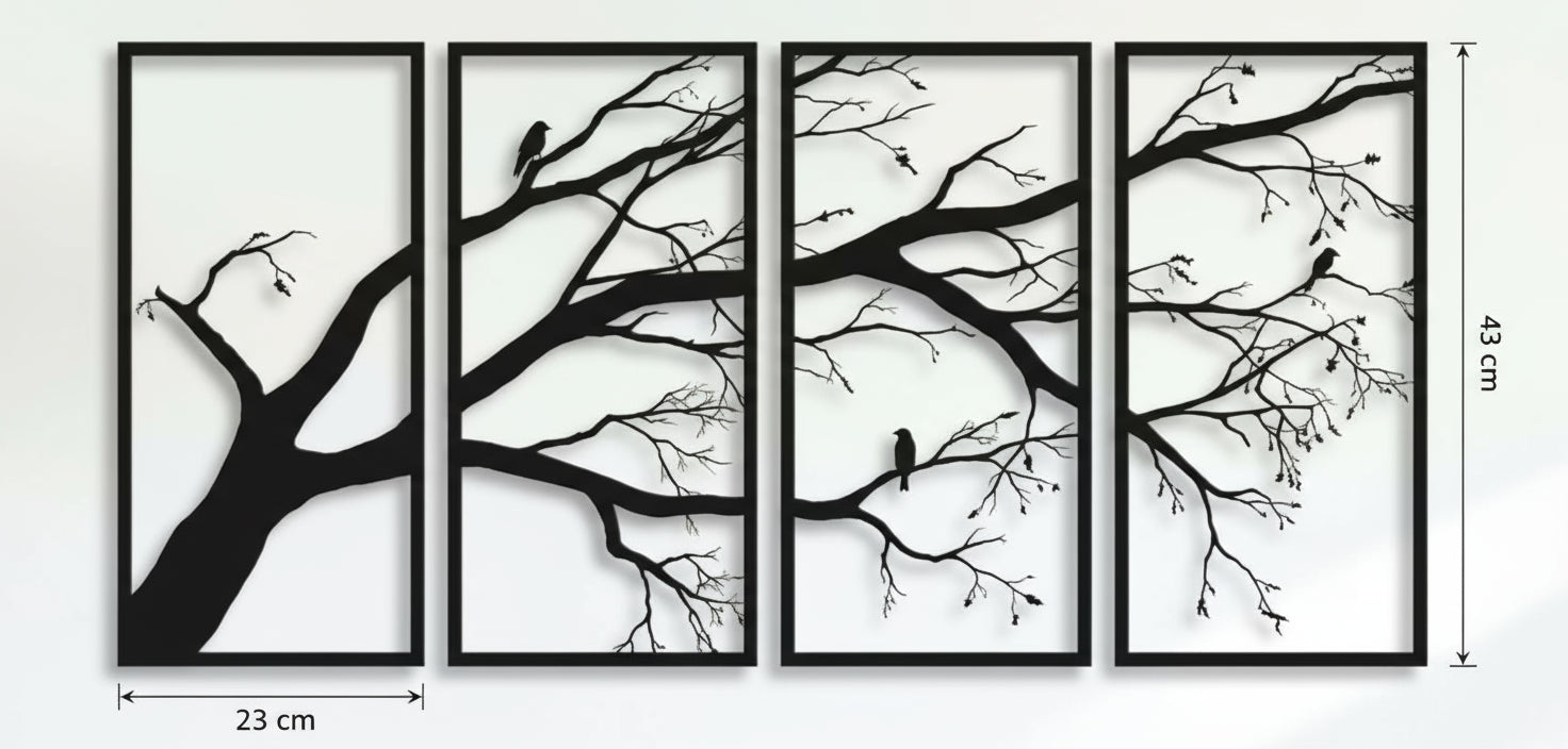 Panoramic Wall Art: Bare Tree Harmony