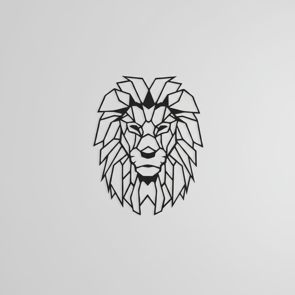 Geometric Lion Head Wall Decor