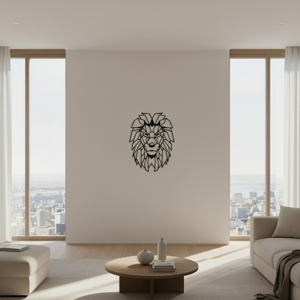 Geometric Lion Head Wall Decor