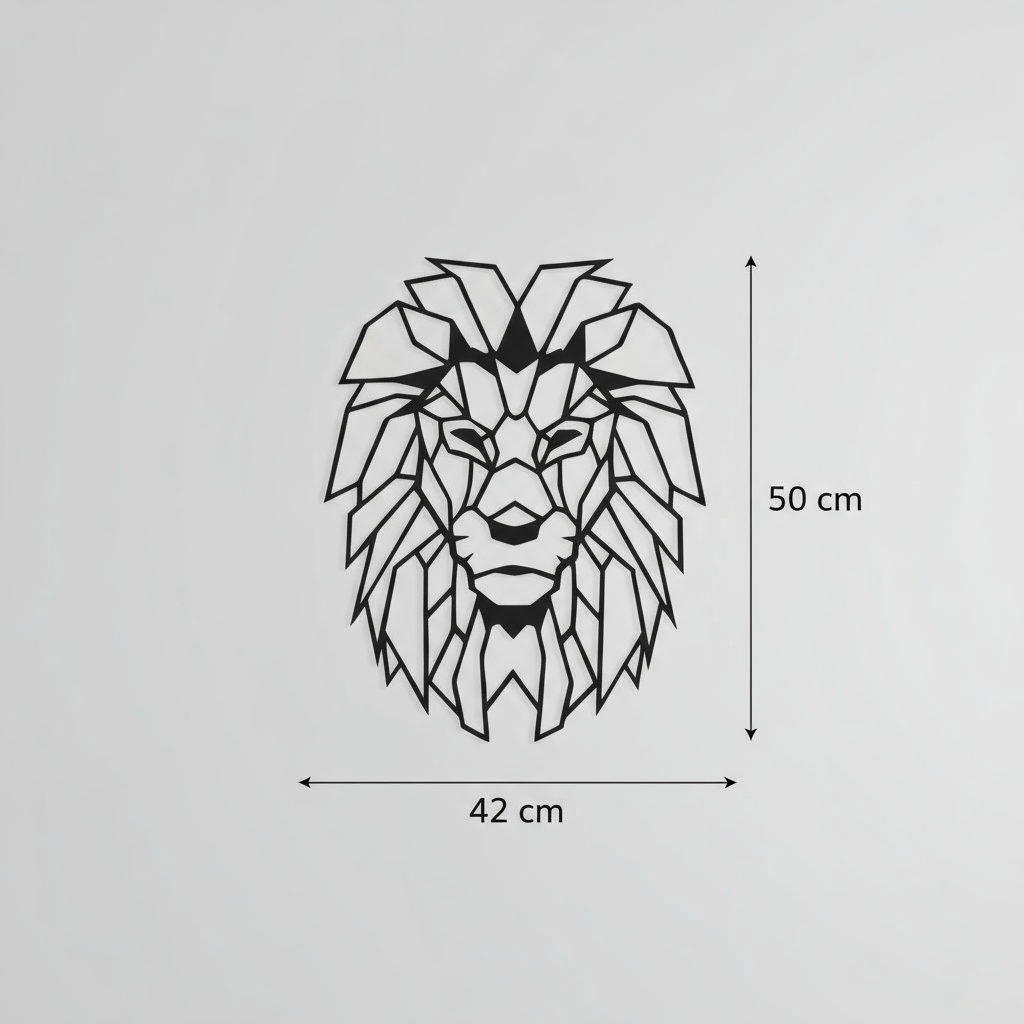 Geometric Lion Head Wall Decor