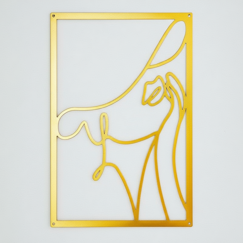 Mysterious Elegance Wall Decor: Line Art, Hat and Sensuality