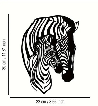 Zebra Print Love Wall Art Mother and Child Metal Wall Decor