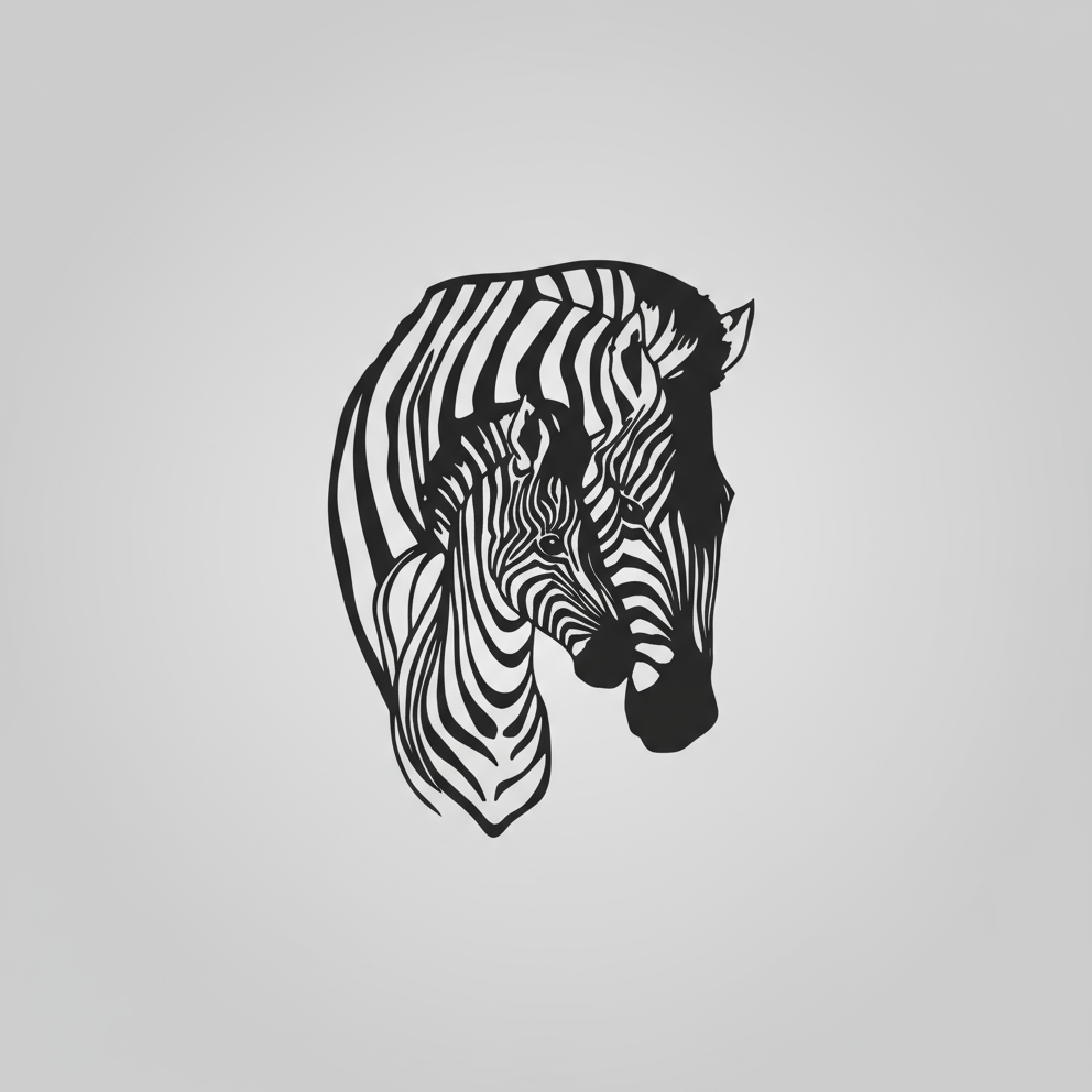 Zebra Print Love Wall Art Mother and Child Metal Wall Decor