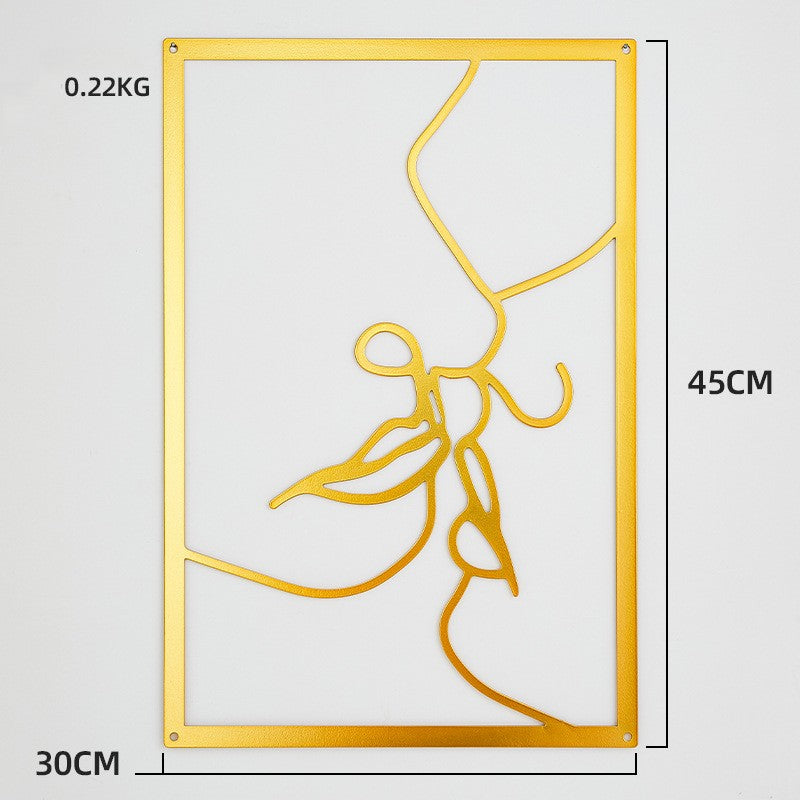 Wall Art Passionate Kiss Romantic Line Art Metal