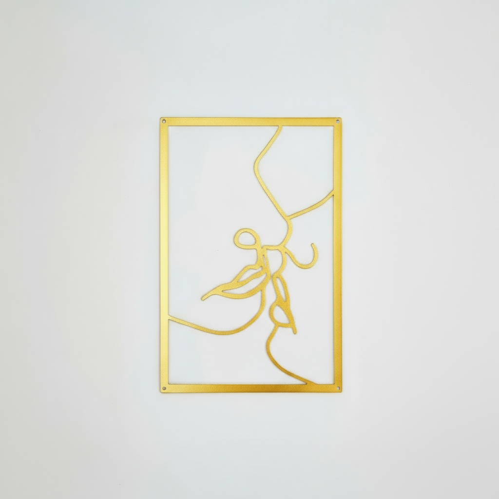 Wall Art Passionate Kiss Romantic Line Art Metal