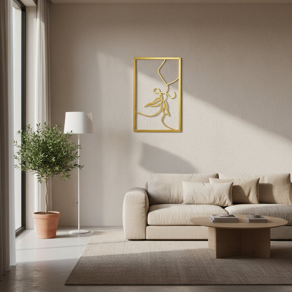 Wall Art Passionate Kiss Romantic Line Art Metal