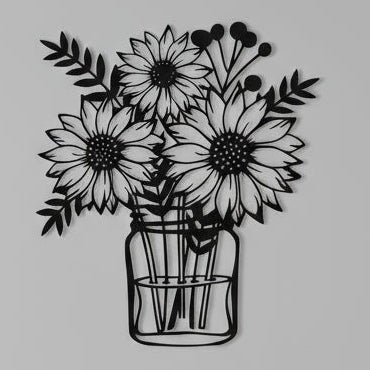 Décoration Murale Bouquet de Tournesols/Marguerites