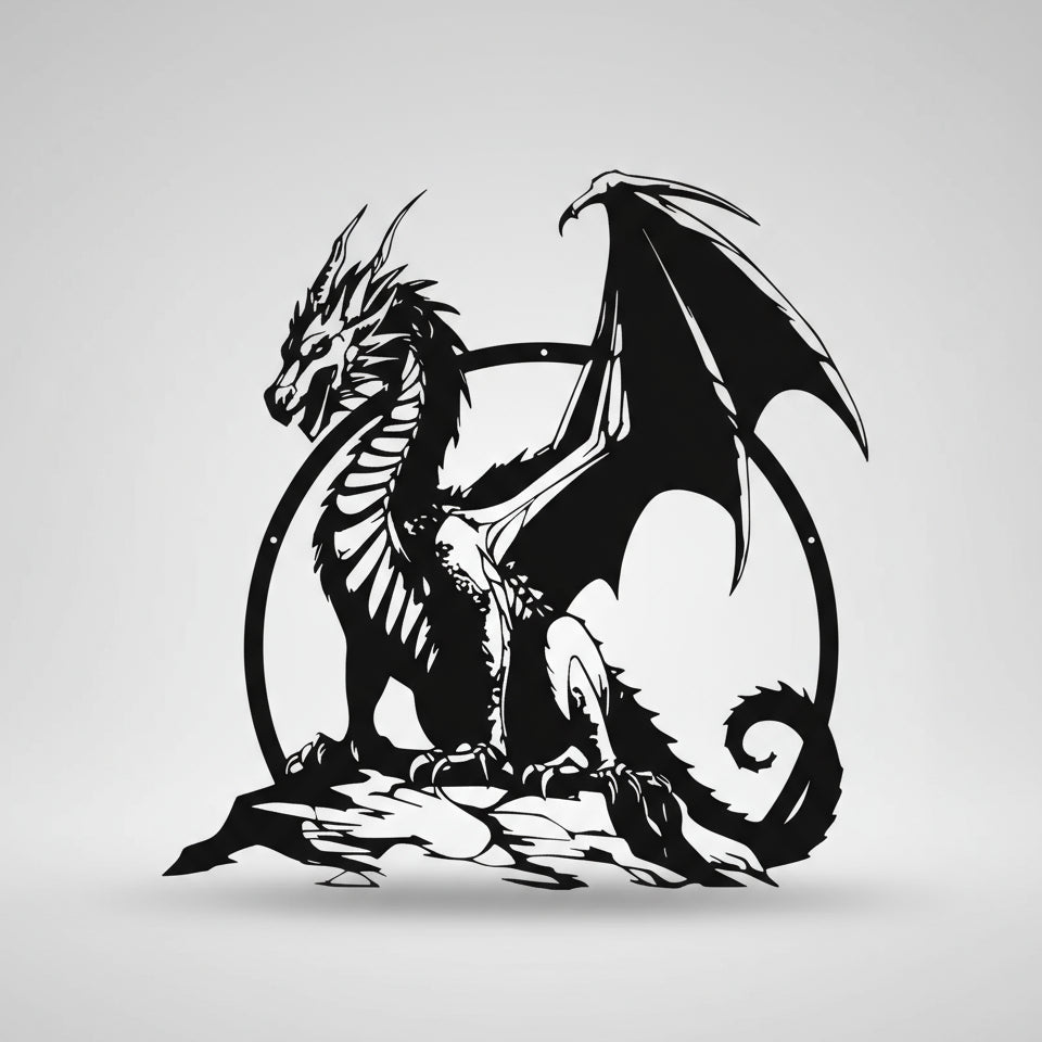 Wall Decoration The Legendary Dragon Silhouette Metal