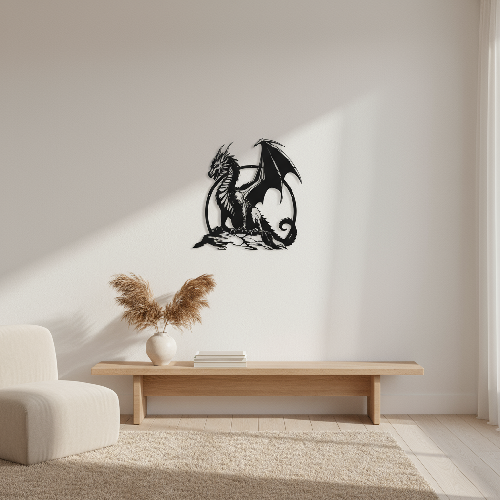 Wall Decoration The Legendary Dragon Silhouette Metal