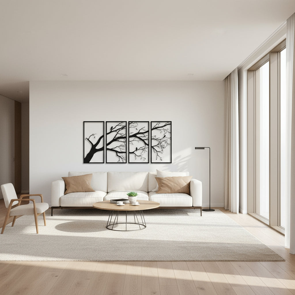 Panoramic Wall Art: Bare Tree Harmony