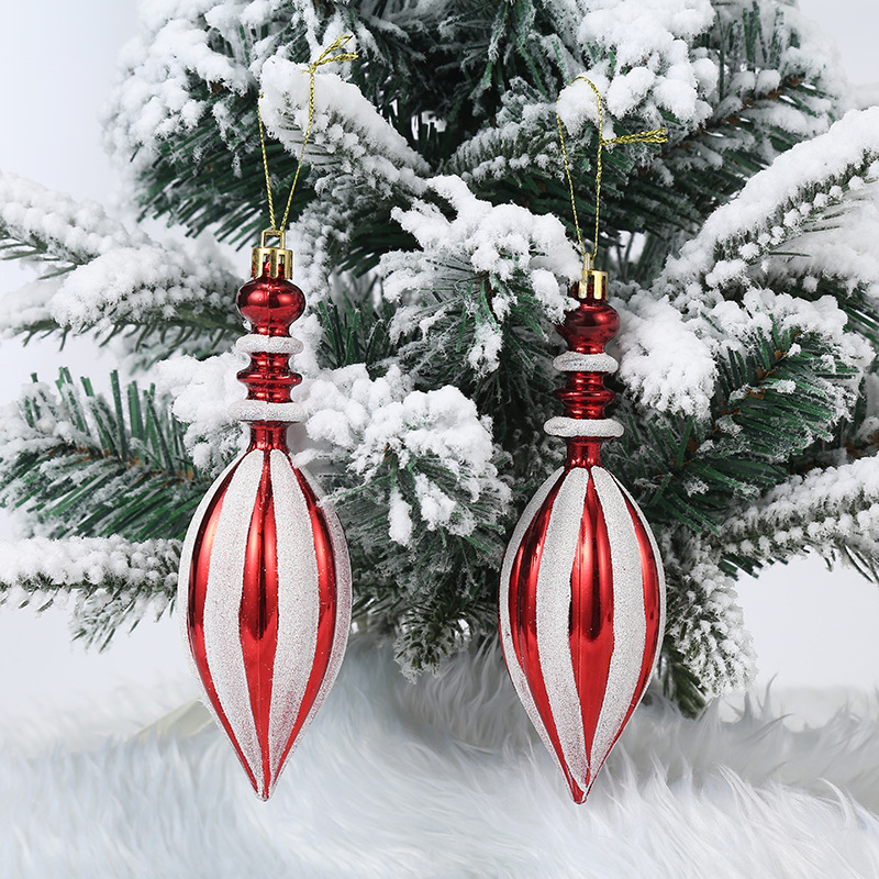 Striped Baroque Droplet Hanging Decoration Set of 2 Pieces