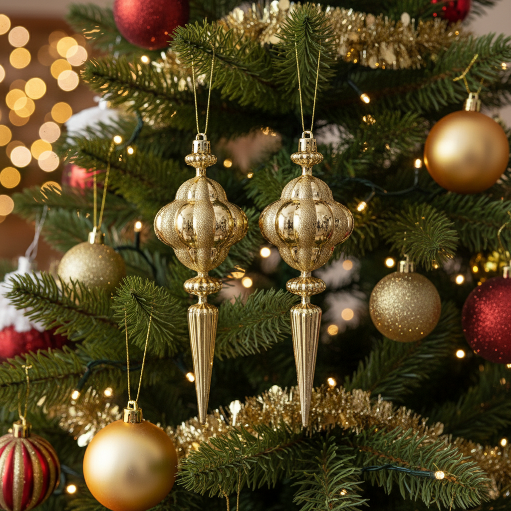 Luxurious Baroque Gold Hanging Pendant Set of 2 Pieces