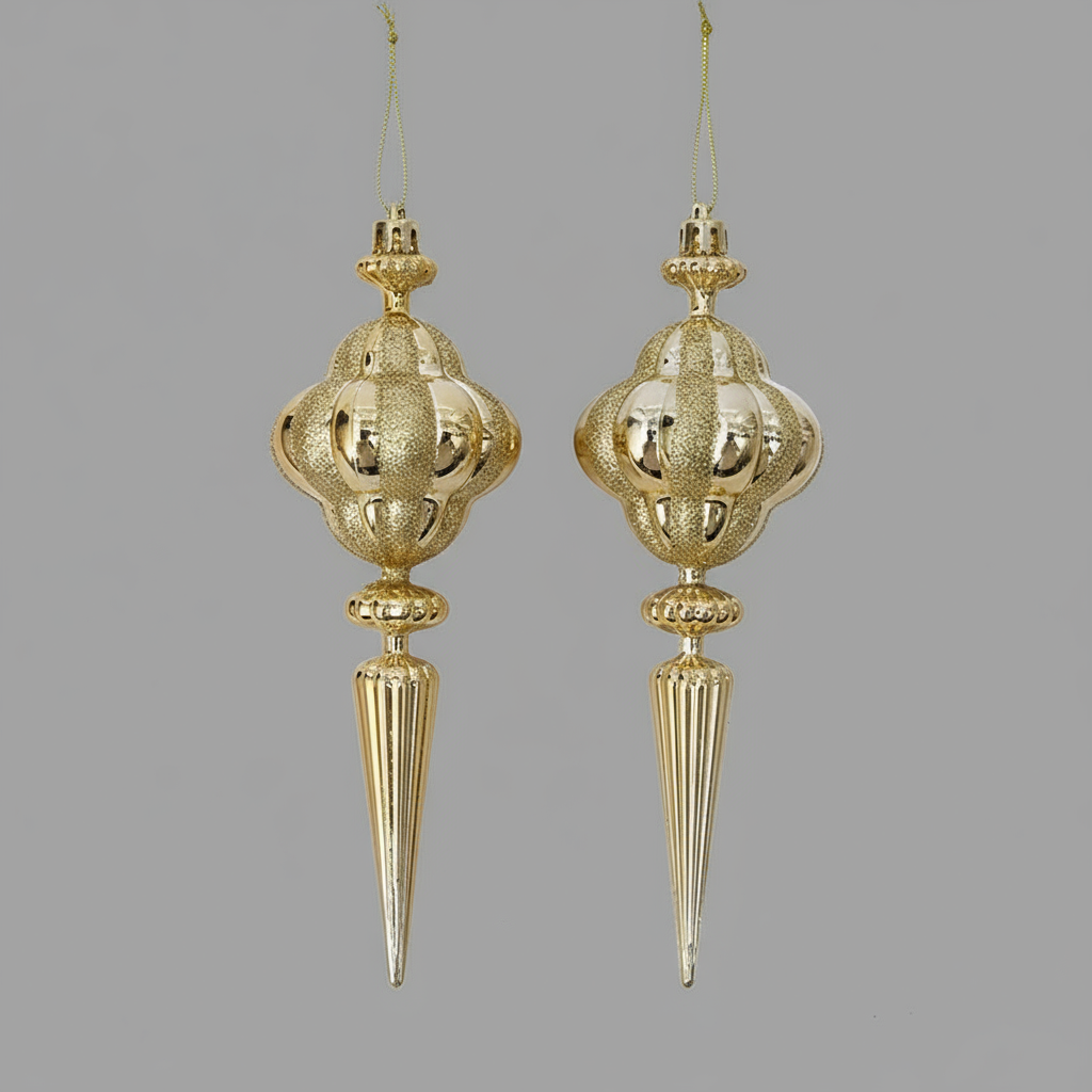 Luxurious Baroque Gold Hanging Pendant Set of 2 Pieces