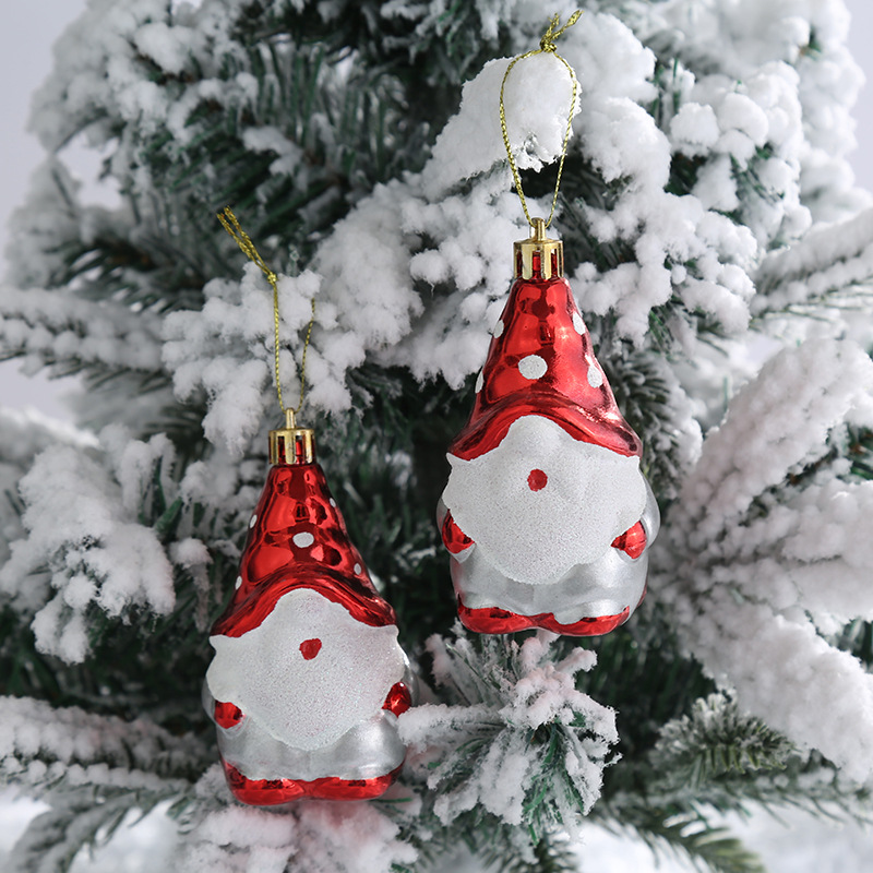 Hanging Gnome/Dwarf Holiday Decoration Set of 2 Sparkling Pieces