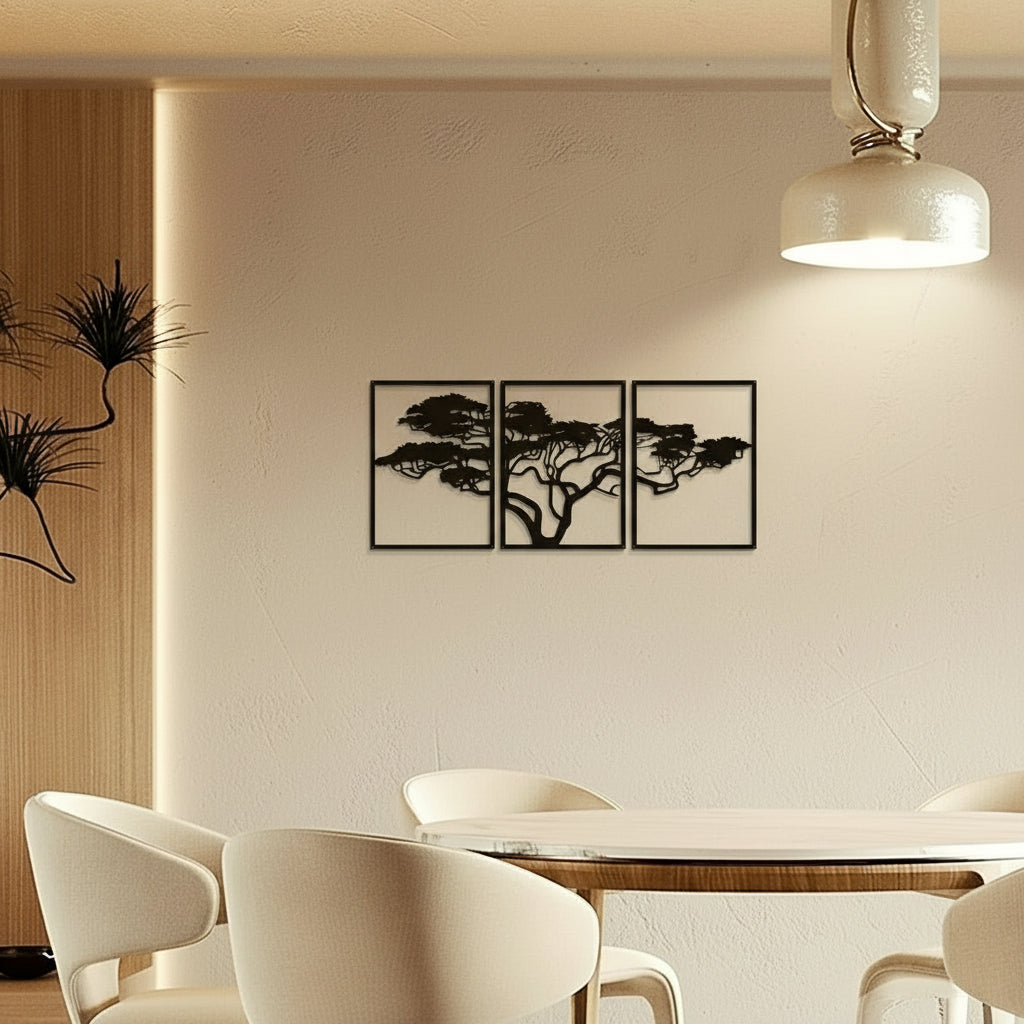Savannah Tree Triptych Wall Decoration