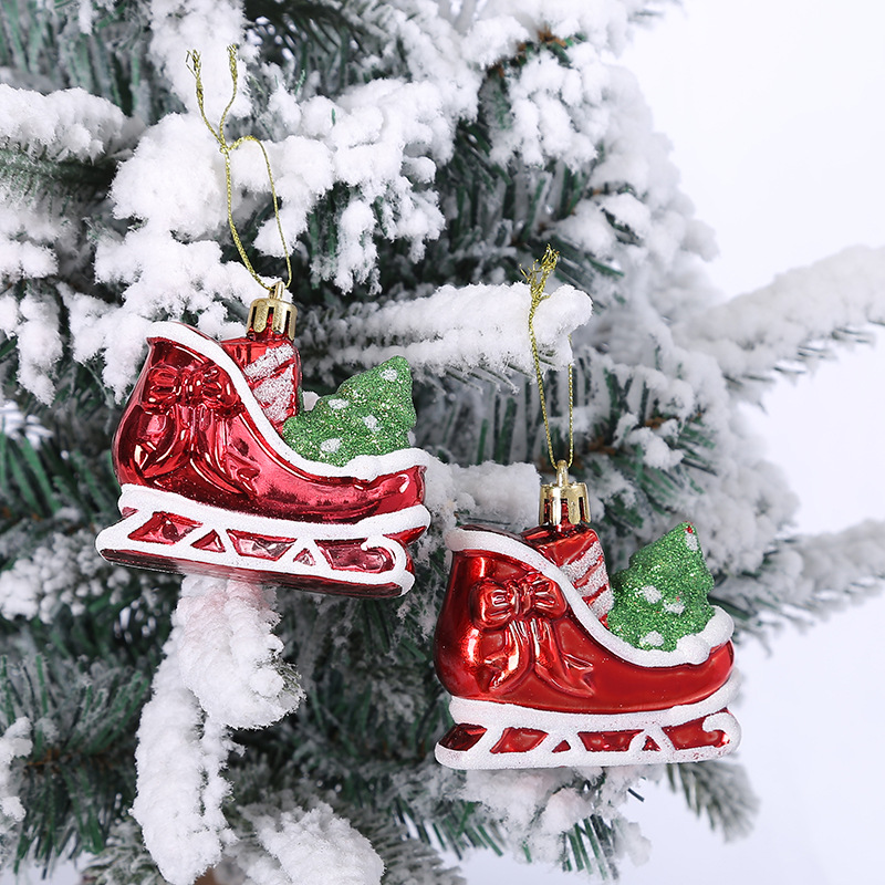 Sporty Christmas Decoration - Festive Ice Skating - Set of 2 Hanging Ornaments