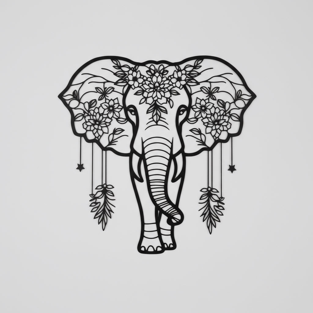 Elephant Wall Decoration and Flower Garland