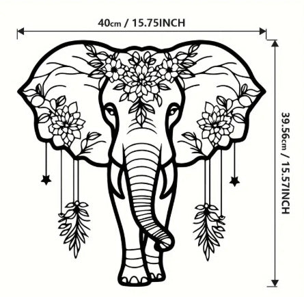 Elephant Wall Decoration and Flower Garland