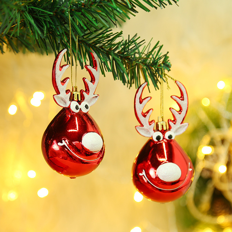 Funny and Sparkling Reindeer Hanging Decoration Set of 2 Pieces