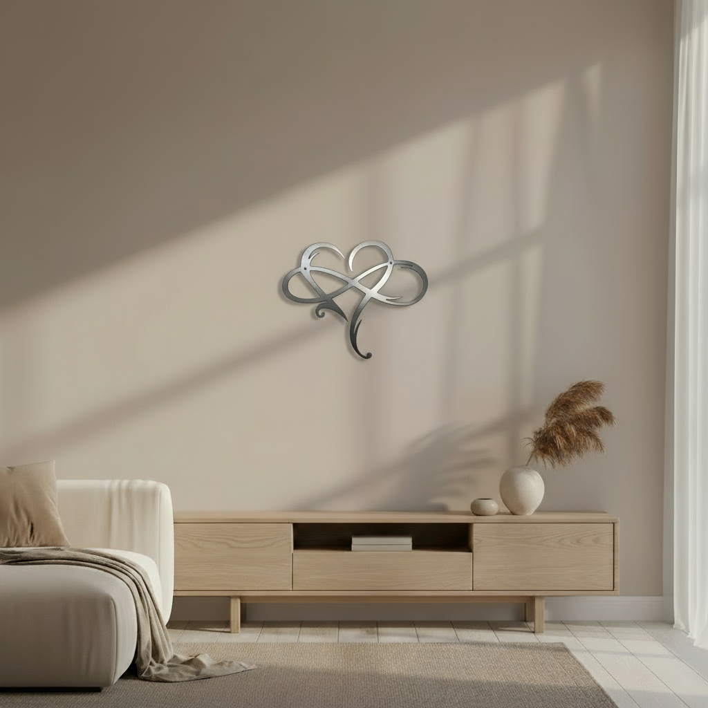 Intertwined Heart &amp; Infinity Wall Decoration - Symbol of Eternal Love