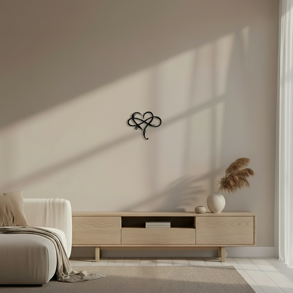 Intertwined Heart &amp; Infinity Wall Decoration - Symbol of Eternal Love