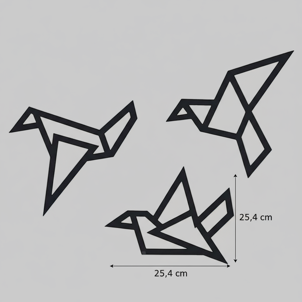 Origami Bird Trio Wall Decoration