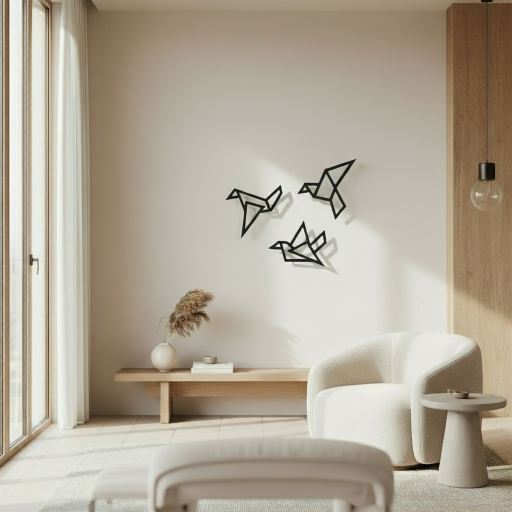 Origami Bird Trio Wall Decoration