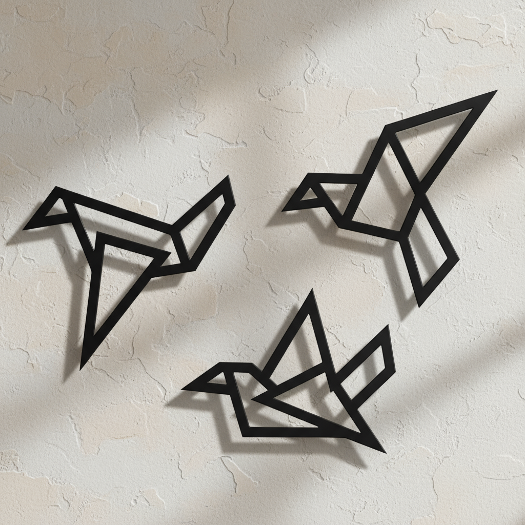 Origami Bird Trio Wall Decoration