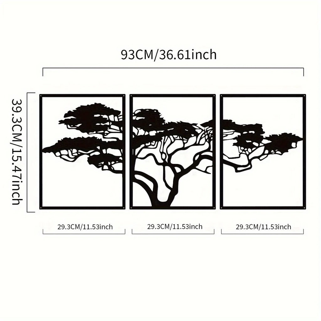 Savannah Tree Triptych Wall Decoration