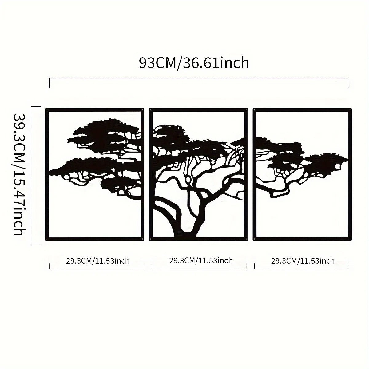 Savannah Tree Triptych Wall Decoration