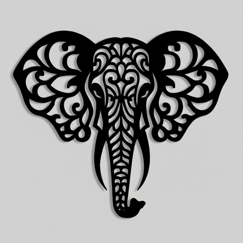 Filigree Mandala Elephant Wall Decor