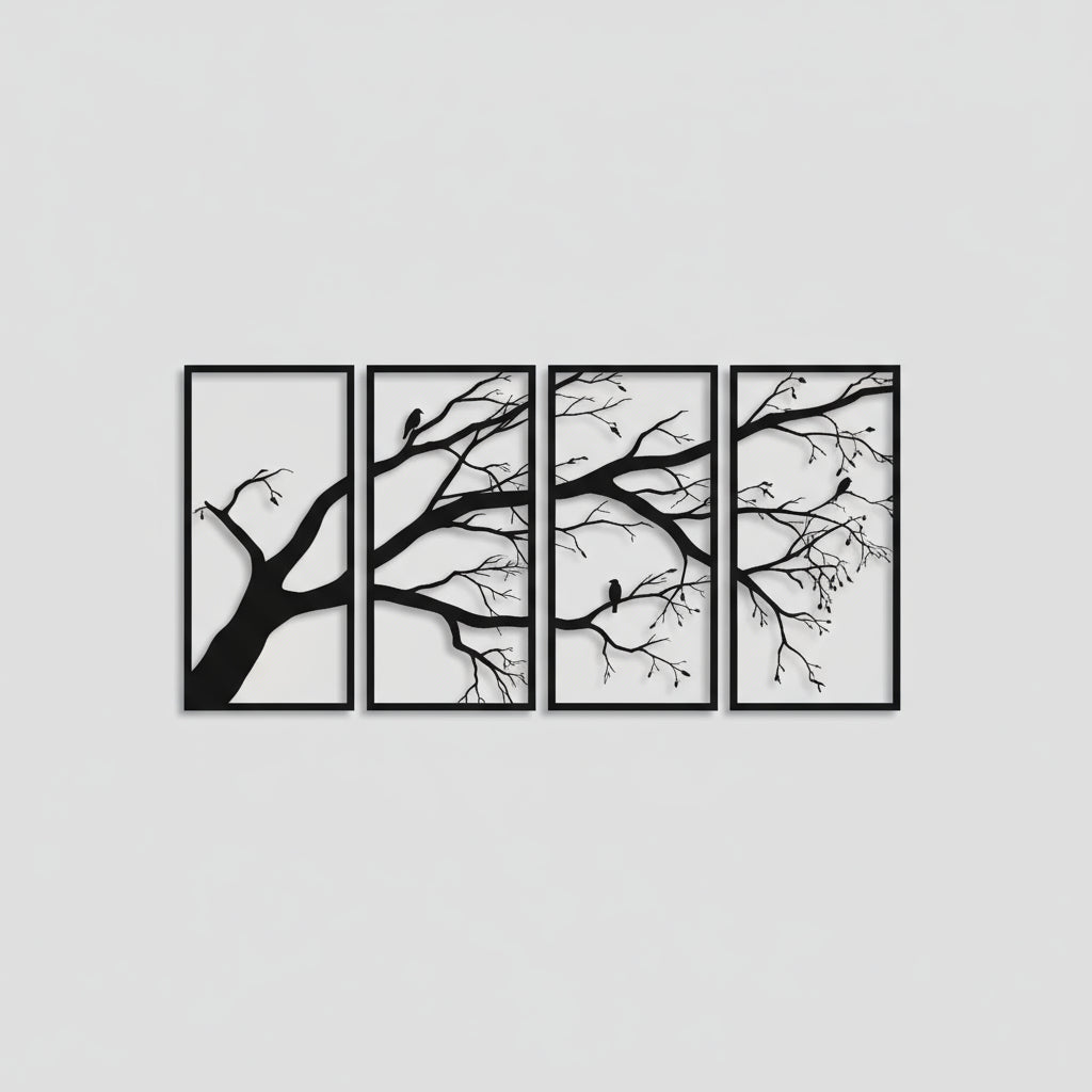Panoramic Wall Art: Bare Tree Harmony