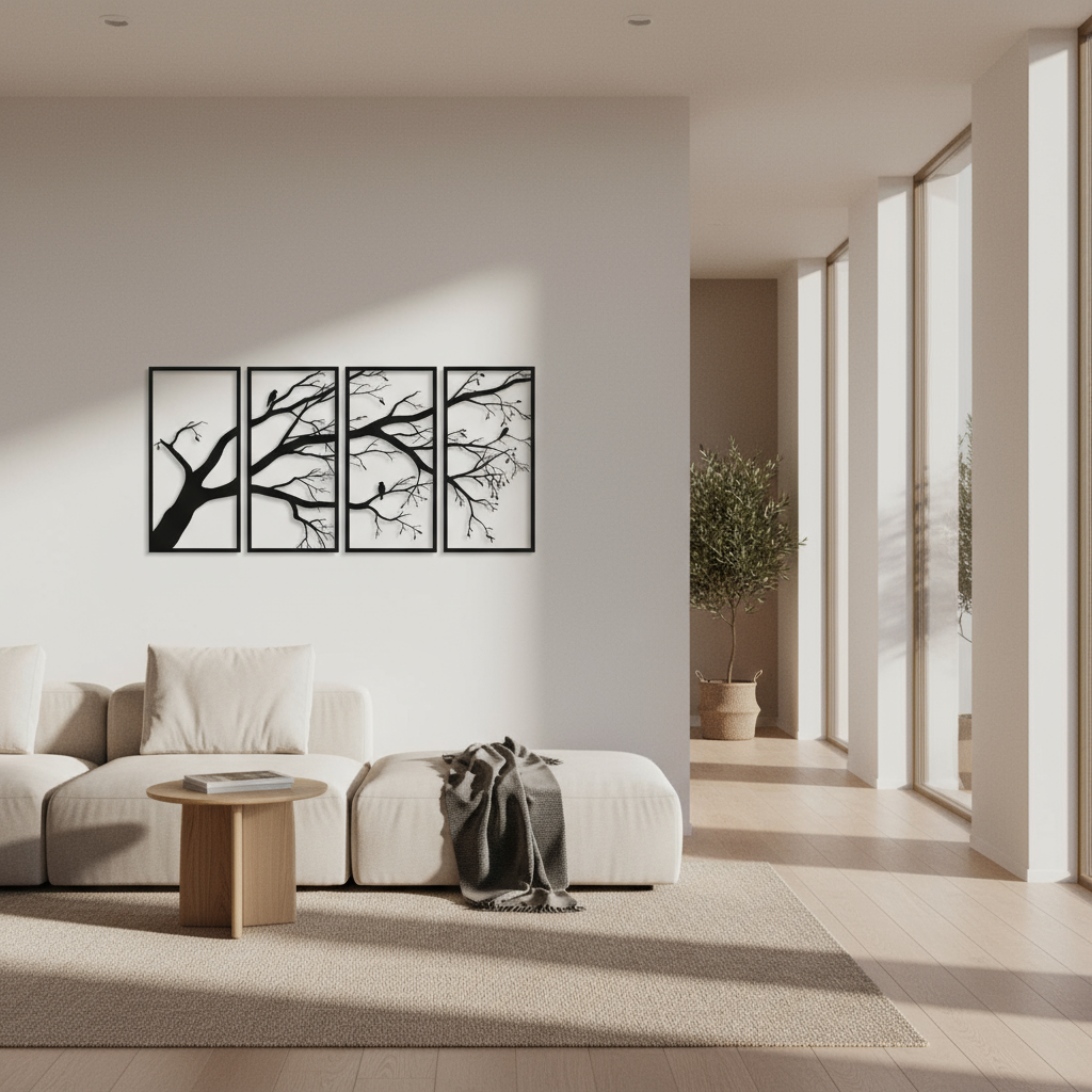 Panoramic Wall Art: Bare Tree Harmony