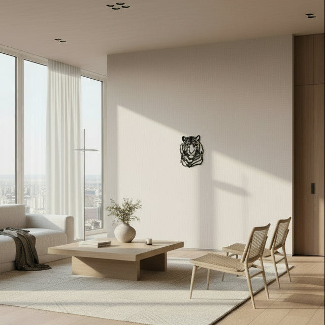 Tiger head wall decoration