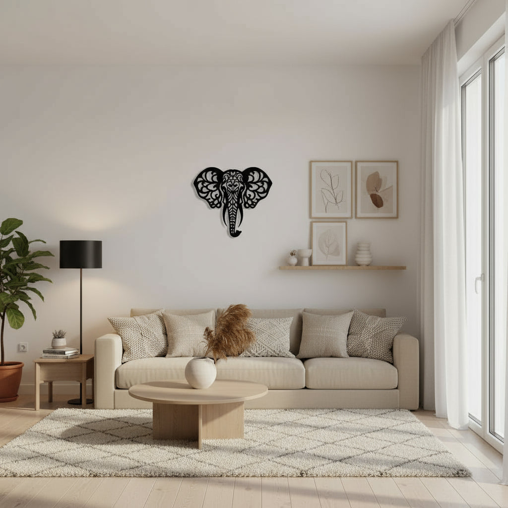 Filigree Mandala Elephant Wall Decor