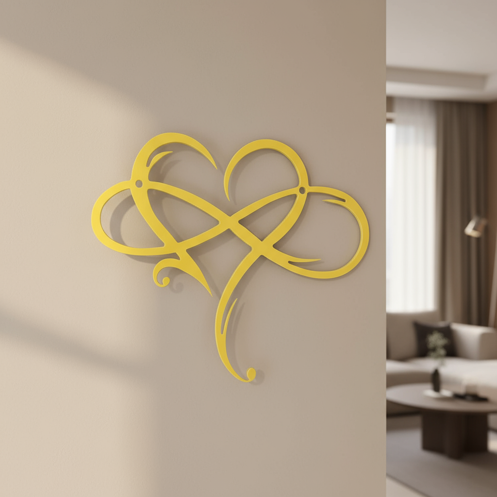 Intertwined Heart &amp; Infinity Wall Decoration - Symbol of Eternal Love