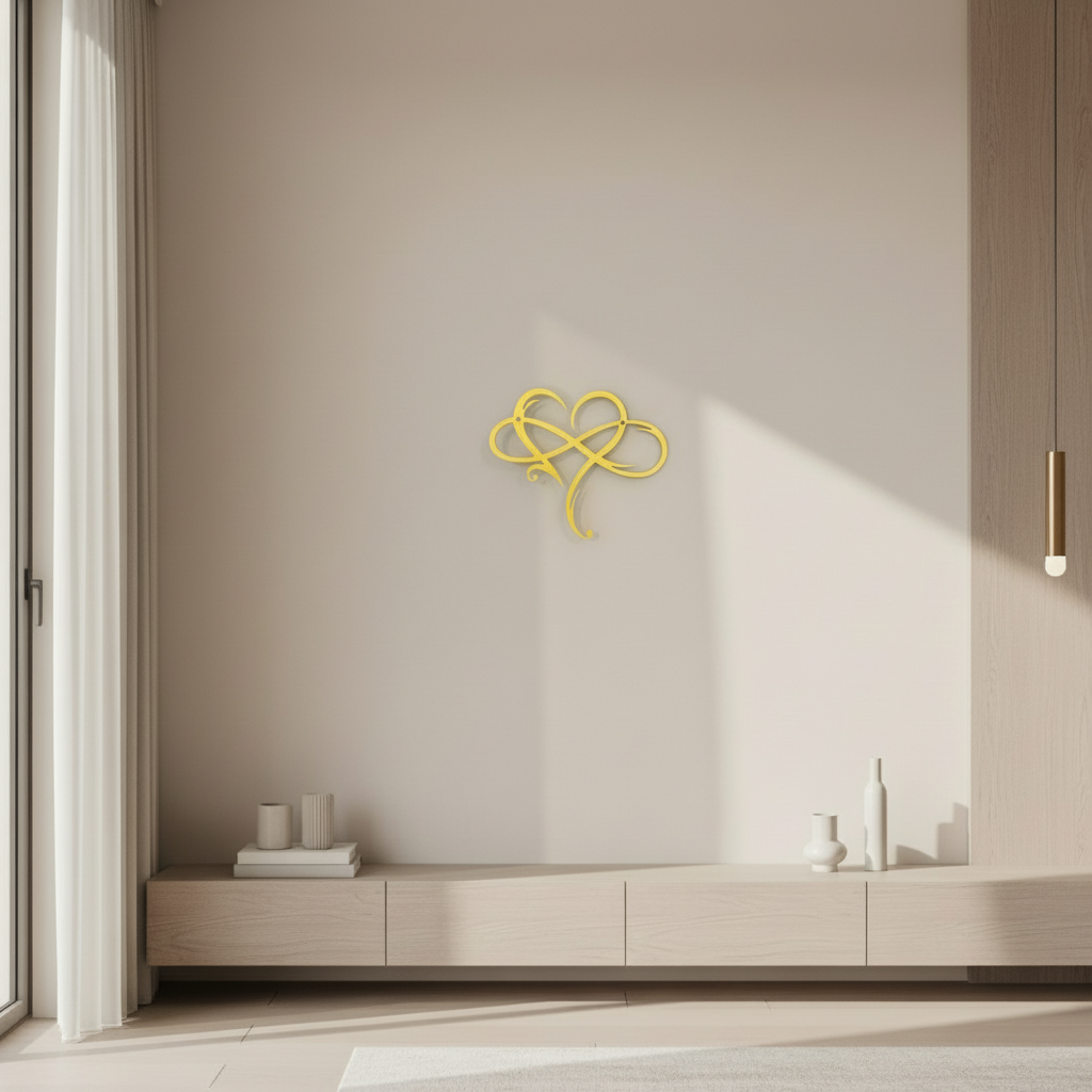 Intertwined Heart &amp; Infinity Wall Decoration - Symbol of Eternal Love