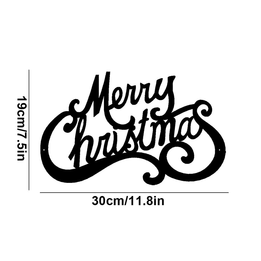 Merry Christmas Script Festive Metal Wall Decoration