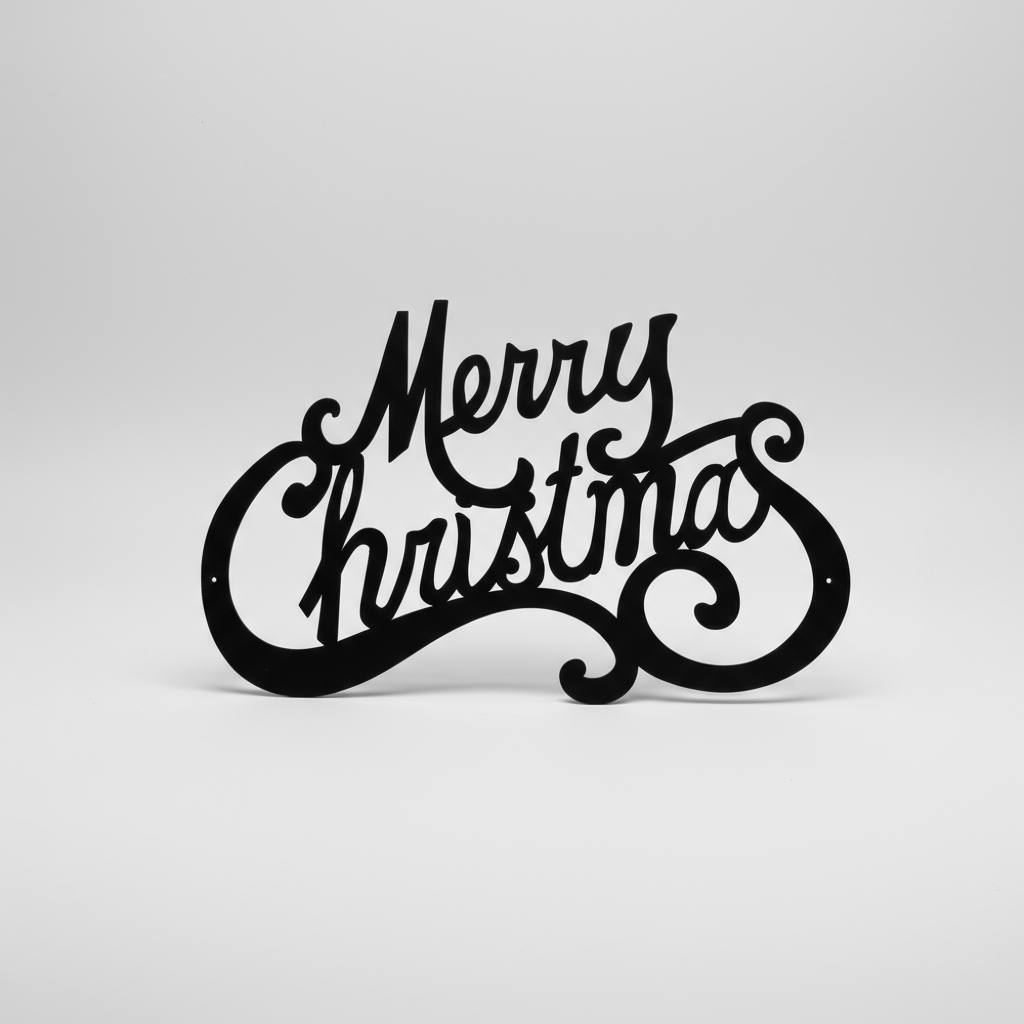 Merry Christmas Script Festive Metal Wall Decoration