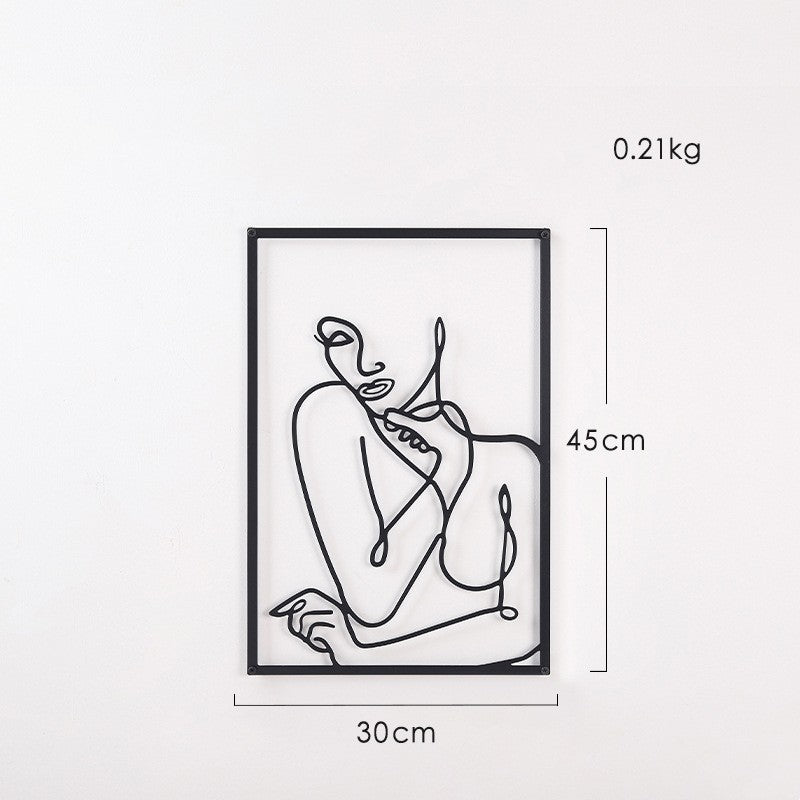 Décoration Murale Contemplation Féminine Line Art Penseur Minimaliste