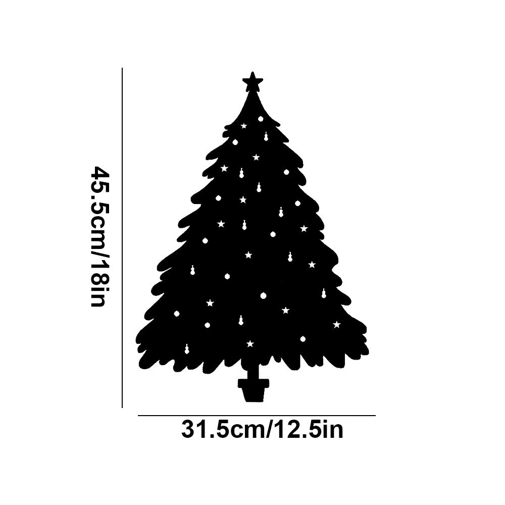 Sparkling Christmas Tree Silhouette Metal Wall Decoration