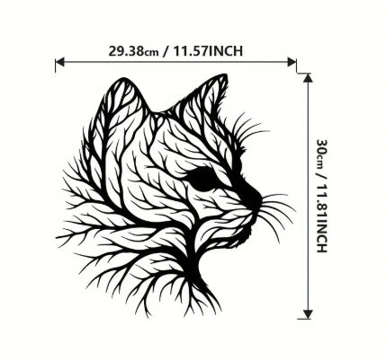 Cat Head Silhouette Tree
