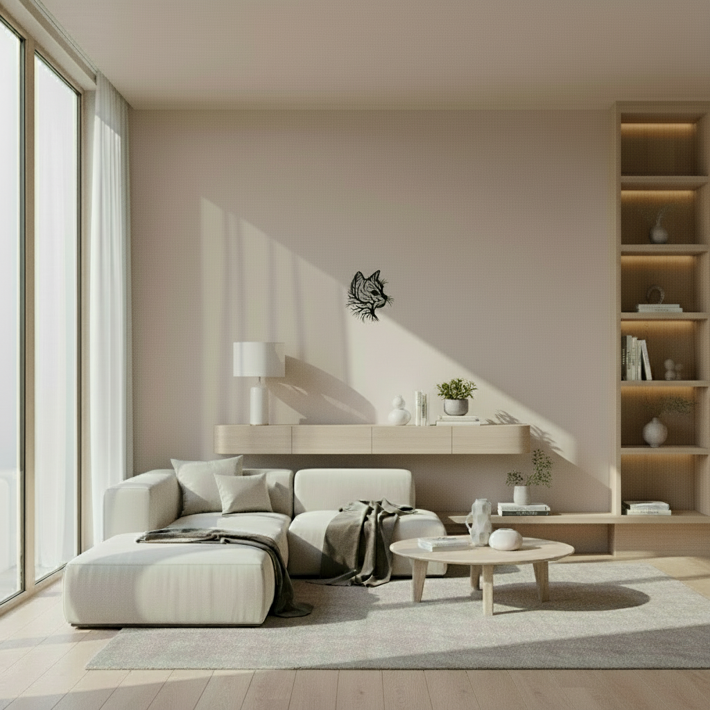 Cat Head Silhouette Tree