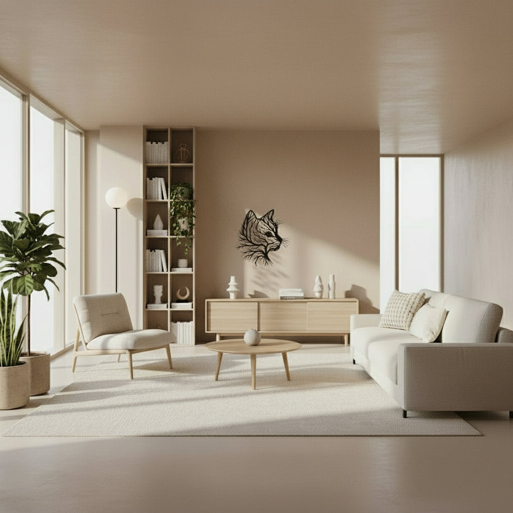 Cat Head Silhouette Tree